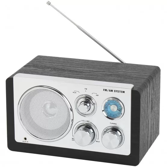 INF Radio AM/FM Analog tuning AUX-inngang TR-63B Svart