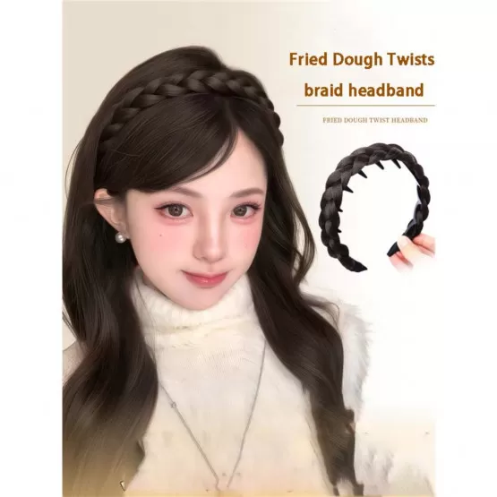 INF 2-Pack Zigzag Fishtail Braid Headband With Teeth – Hand-Braided